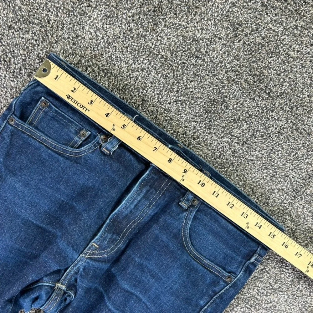 Uniqlo Kaihara Selvedge Indigo Blue Denim Jeans Men 31x32 Slim Straight Low Rise